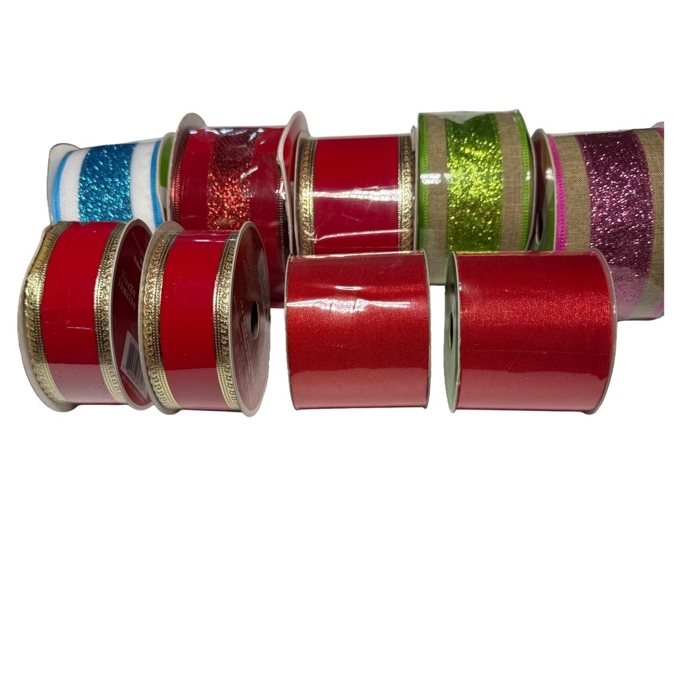 Lot of 9 Holiday Celebrate It Holiday Ribbon New